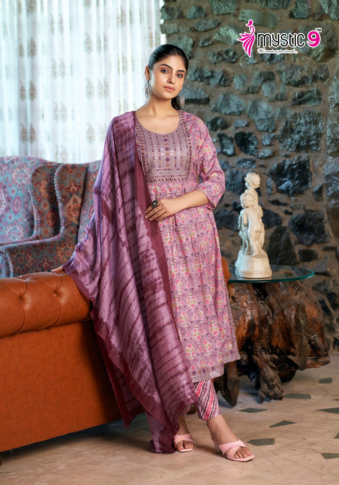 Sara Vol 8 By Mystic 9 Rayon Printed Kurti With Bottom Dupatta Wholesale Market In Surat